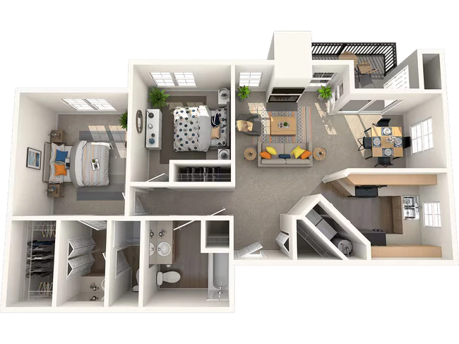 Two Bedroom Two Bath (Plan B) 04-211 floor plan